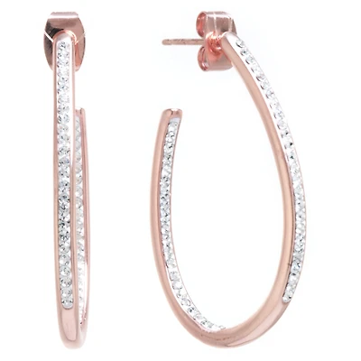 Sparkle Allure Womens 14k Rose Gold Over Brass 35mm Hoop Earrings
