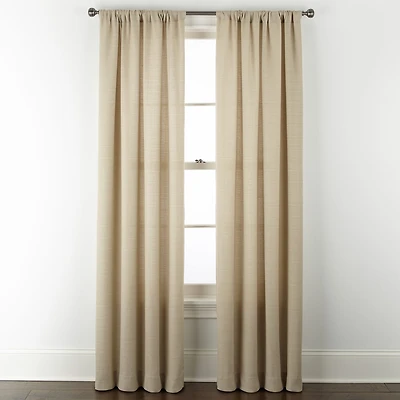 Home Expressions Stockholm Solid Rod Pocket Light-Filtering Single Curtain Panel
