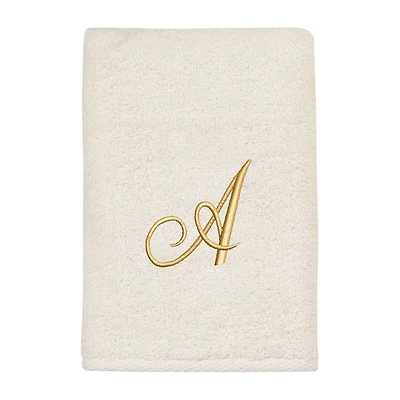 Avanti Premier Script Monogram Ivory/Gold Bath Towel Collection