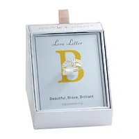 Sparkle Allure Initial Womens 3MM White Mother Of Pearl 14K Gold Over Brass Round Band