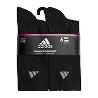 adidas Cushioned Womens 6 Pair Crew Socks