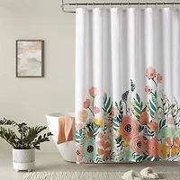 Home Expressions Floral Border Shower Curtain