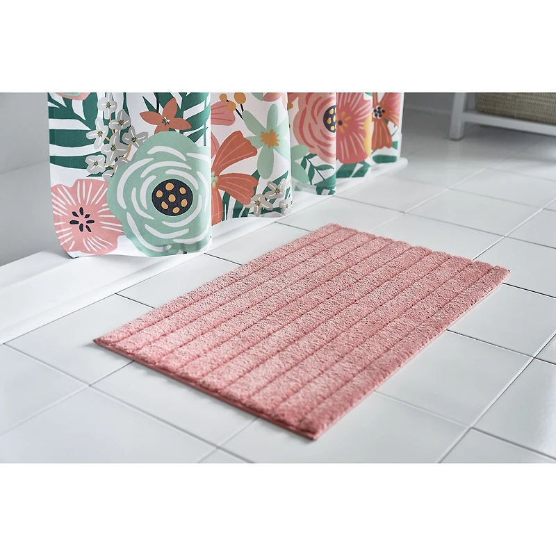 Home Expressions Floral Border Shower Curtain