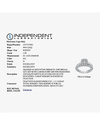 (H-I / I1) I Said Yes Womens 1 CT. T.W. Lab Grown White Diamond Sterling Silver or 14K Gold Over Silver Cushion Halo Bridal Set