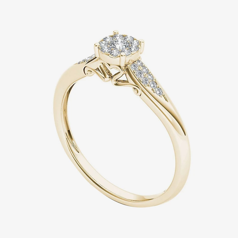 1/6 CT.T.W. Natural Diamond 10K Yellow Gold Engagement Ring