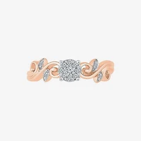 Promise My Love Womens Diamond Accent Natural White 10K Gold Round Halo Ring