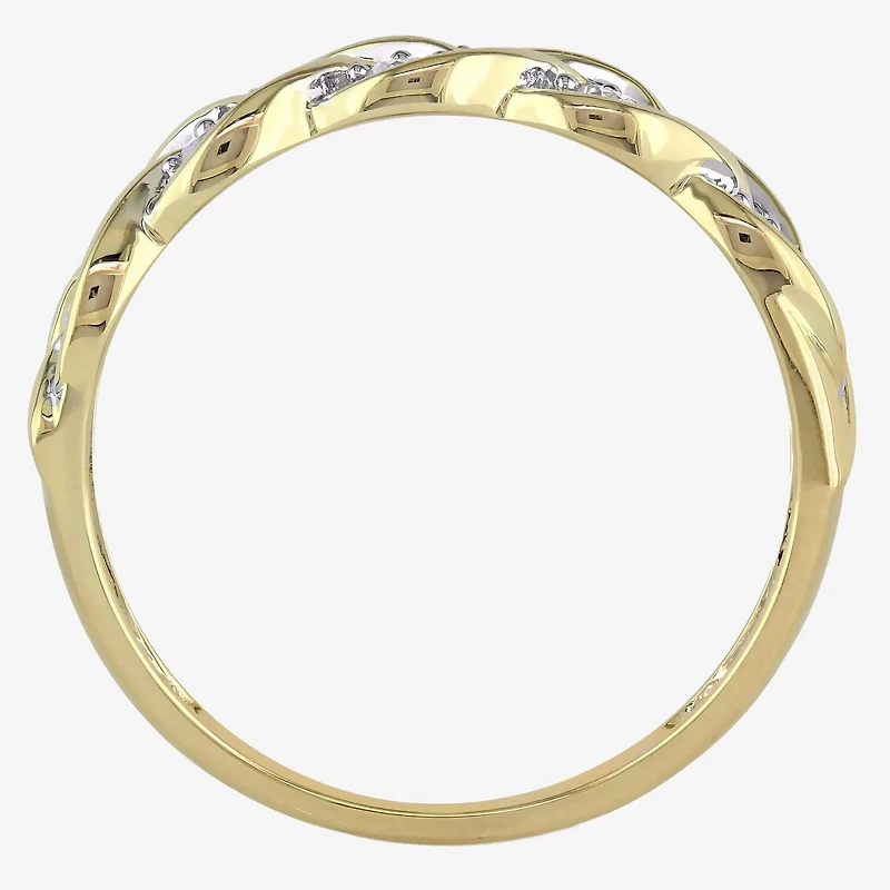 Womens 2MM 1/4 CT. T.W. Natural White Diamond 10K Gold Anniversary Band