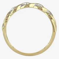 Womens 2MM 1/4 CT. T.W. Natural White Diamond 10K Gold Anniversary Band