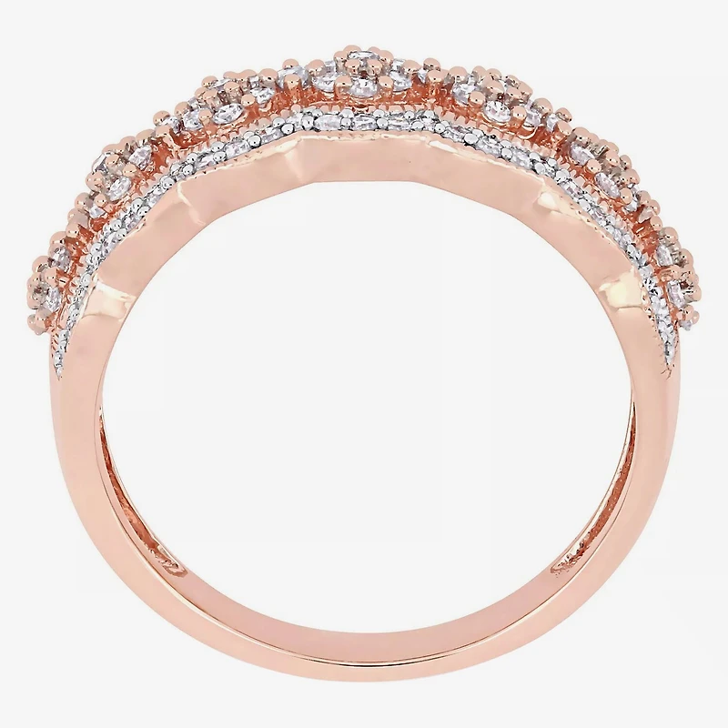 Womens 2.5MM 1/2 CT. T.W. Natural White Diamond 10K Gold Anniversary Band