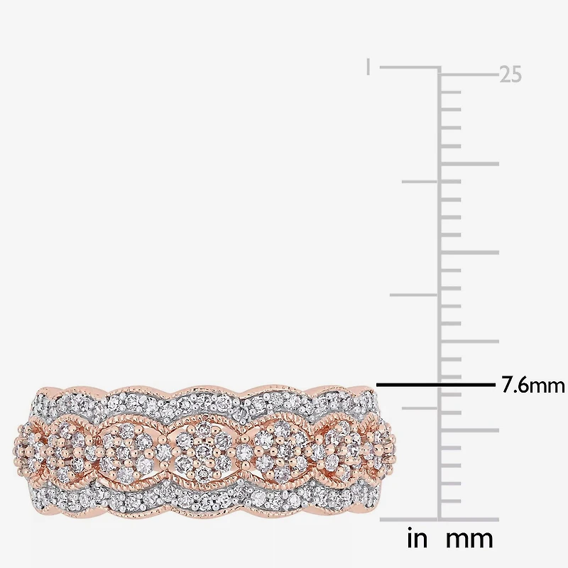 Womens 2.5MM 1/2 CT. T.W. Natural White Diamond 10K Gold Anniversary Band