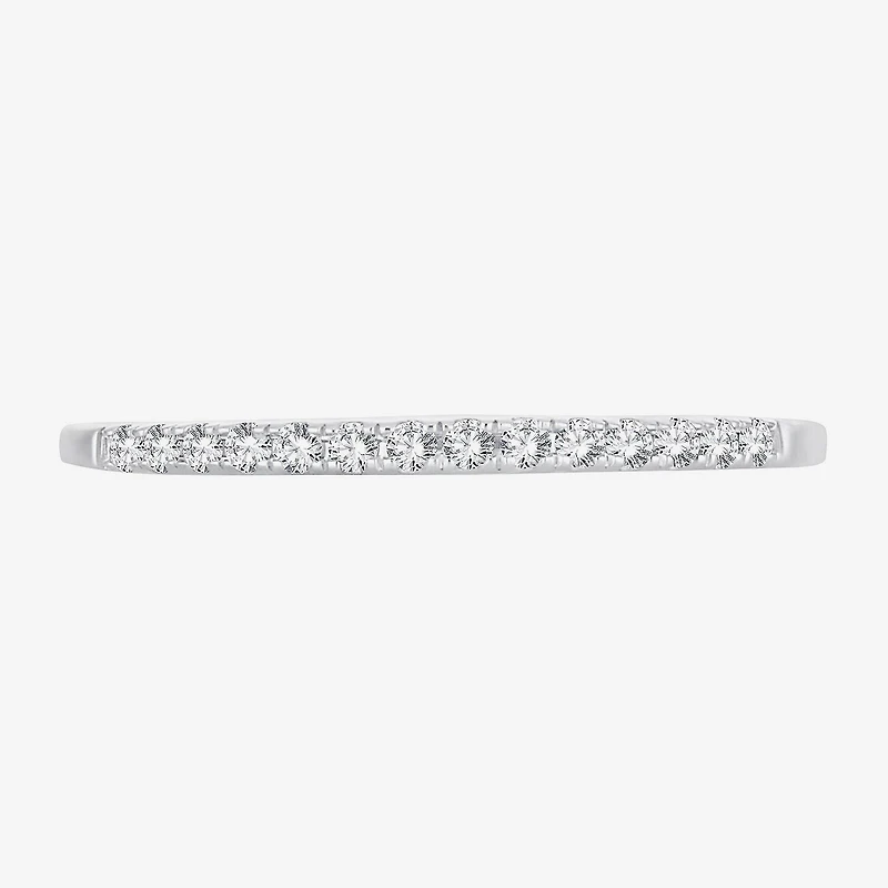 Womens 1/10 CT. T.W. Natural White Diamond 10K Gold Wedding Band