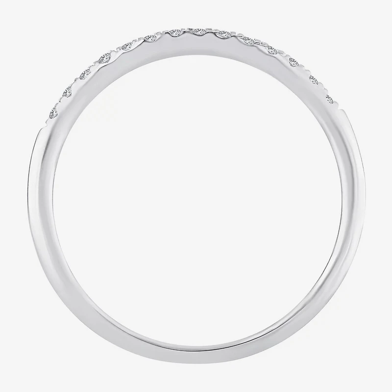 Womens 1/10 CT. T.W. Natural White Diamond 10K Gold Wedding Band
