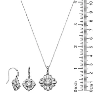 100 Facets by DiamonArt® Cubic Zirconia 2-pc Drop Earrings and Necklace Set