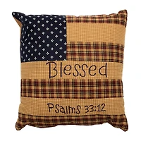 VHC Brands Patriotic Patch Square Throw Pillow