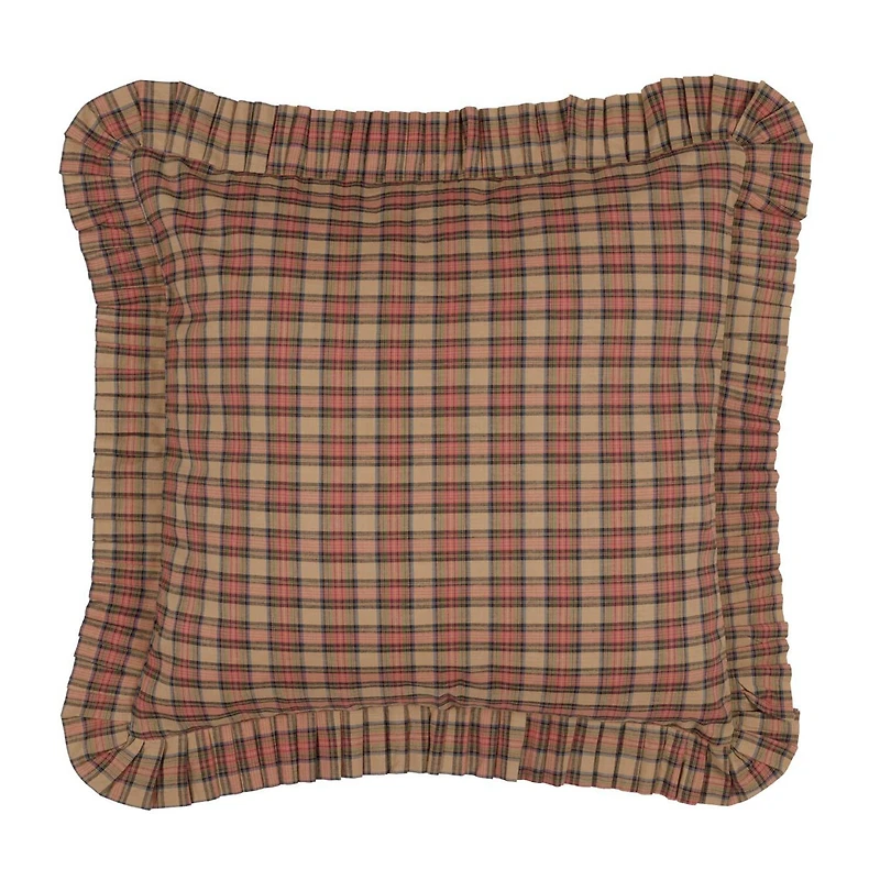 VHC Brands Cinnamon Plaid Reversible Euro Sham