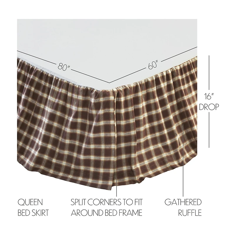 VHC Brands Sheridan Rustic Brown Bed Skirt