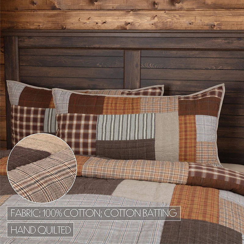 VHC Brands Sheridan Rustic Brown Embellished Pillow Sham