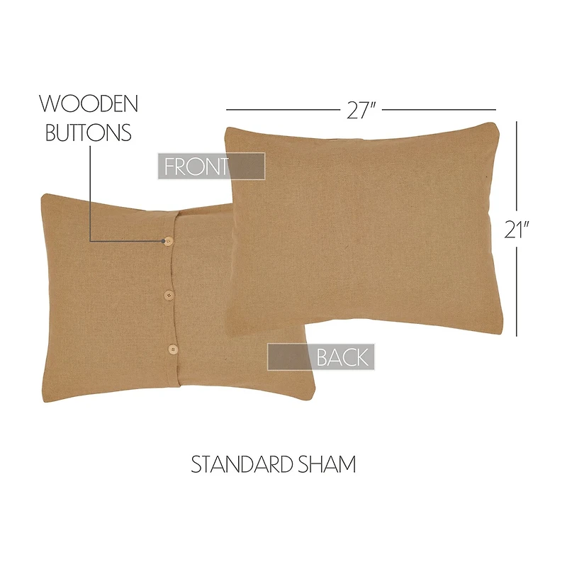 VHC Brands Veranda Burlap Natural Reversible Pillow Sham