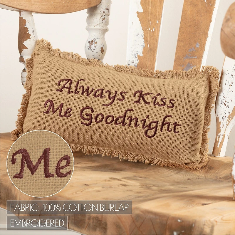 VHC Brands Kiss Me Goodnight 7x13 Lumbar Pillow