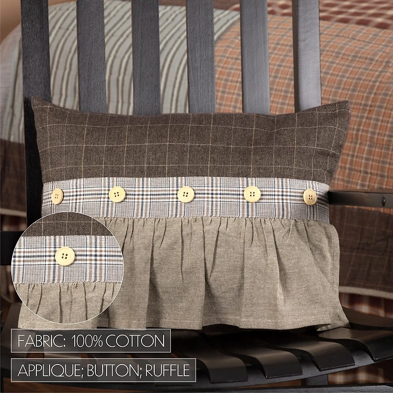 VHC Brands Sheridan Rustic Brown 14x18 Lumbar Pillow