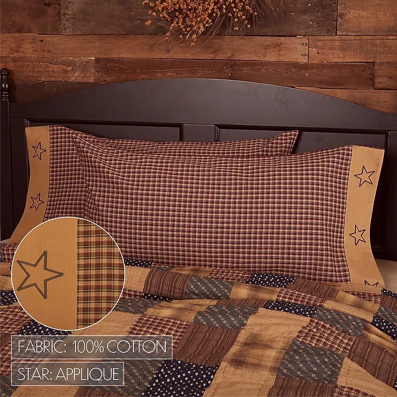 VHC Brands Patriotic Patch Pillowcases