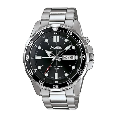 Casio Mens Silver Tone Stainless Steel Strap Watch Mtd1079d-1av