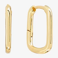 Silver Reflections Huggie Womens 22.8mm Rectangular Hoop Earrings