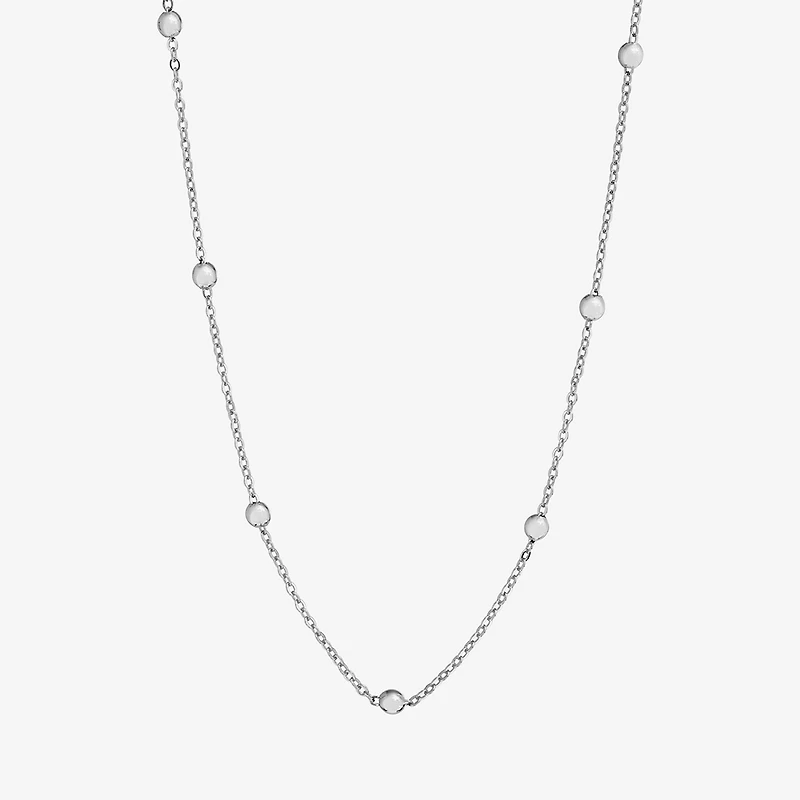 Silver Reflections Womens Pure Over Brass 18 Inch Bead Chain Necklace