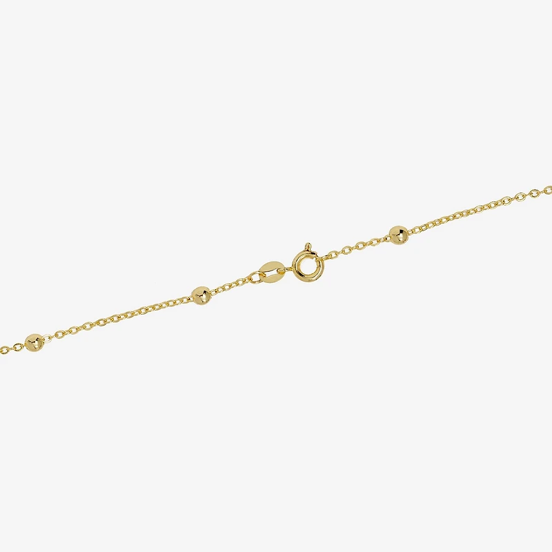 Silver Reflections Womens 24K Gold Over Brass 18 Inch Bead Chain Necklace