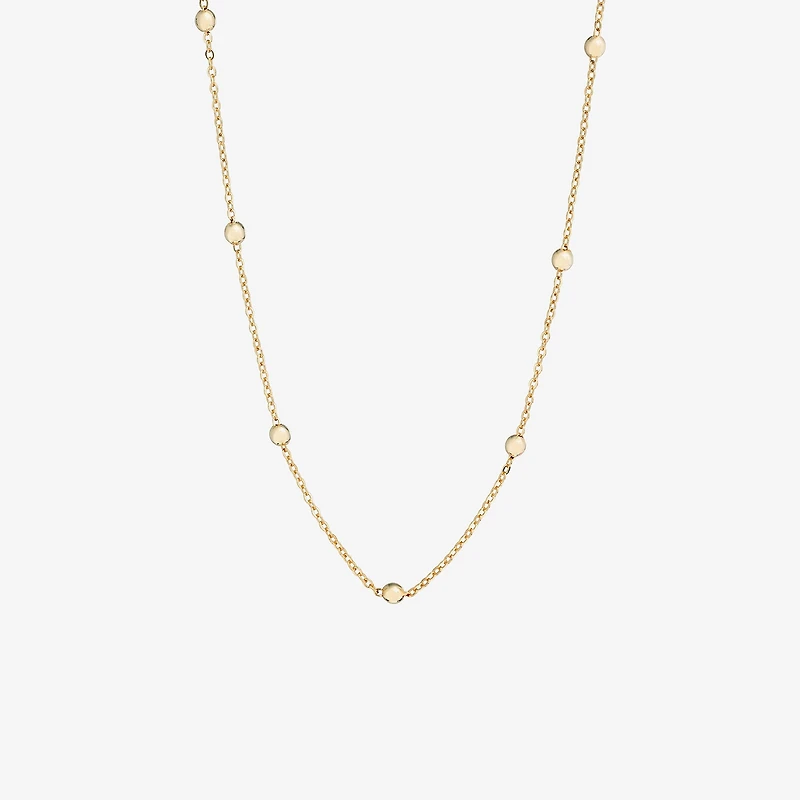 Silver Reflections Womens 24K Gold Over Brass 18 Inch Bead Chain Necklace