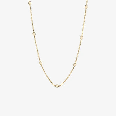 Silver Reflections Womens 24K Gold Over Brass 18 Inch Bead Chain Necklace