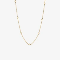 Silver Reflections Womens 24K Gold Over Brass 18 Inch Bead Chain Necklace
