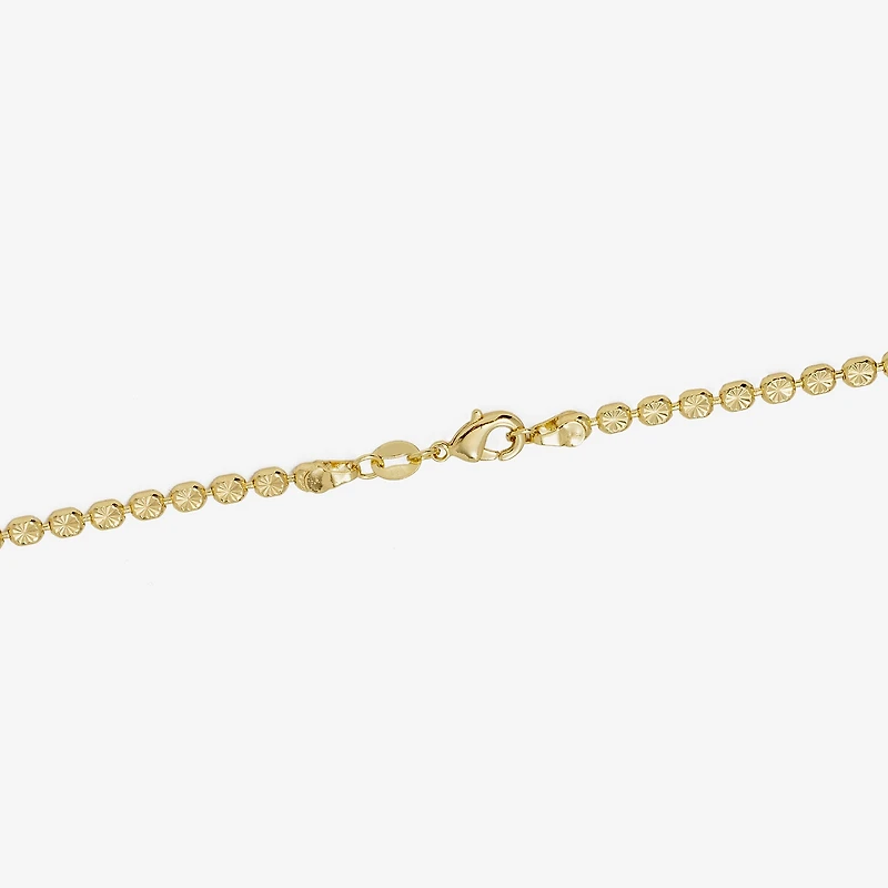 Silver Reflections Womens 24K Gold Over Brass Inch Bead Chain Necklace