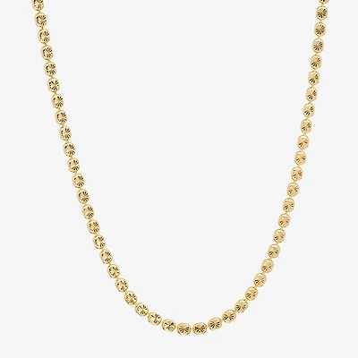 Silver Reflections Womens 24K Gold Over Brass Inch Bead Chain Necklace