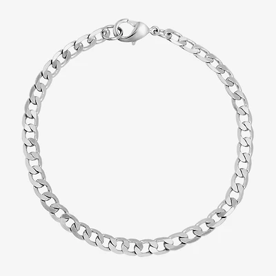 Silver Reflections Womens Pure Silver Over Brass 7.25 Inch Solid Curb Chain Bracelet