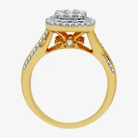 I Said Yes (H-I / I1) Womens 3/4 CT. T.W. Lab Grown White Diamond Sterling Silver Cushion Side Stone Halo Bridal Set