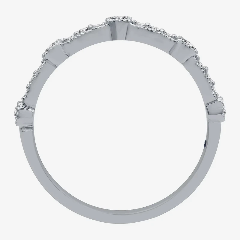 I Said Yes (H-I / I1) Womens 1/5 CT. Lab Grown White Diamond Sterling Silver Wedding Band