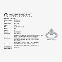 Signature By Modern Bride (H-I / I1) Womens 1 1/4 CT. T.W. Lab Grown White Diamond 10K Gold Pear Side Stone Halo Engagement Ring