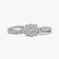 Promise My Love Womens 1/6 CT. T.W. Natural White Diamond Sterling Silver Round Promise Ring