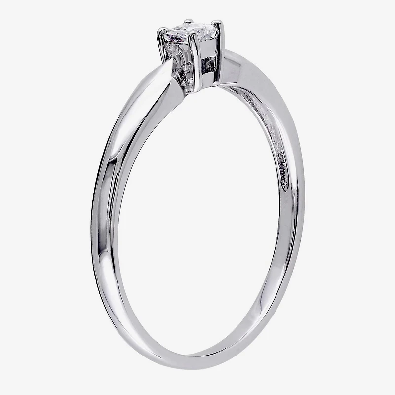 Womens 1/10 CT. T.W. Natural White Diamond Sterling Silver Promise Ring