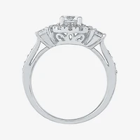 Promise My Love Womens 1 CT. T.W. Natural White Diamond 10K Gold Round Side Stone 3-Stone Engagement Ring