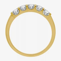 (H-I / I1) Womens 1/2 CT. T.W. Lab Grown White Diamond 10K Gold 5-Stone Anniversary Band