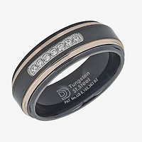 Mens 8MM 1/ CT. T.W. Natural White Diamond Tungsten Wedding Band