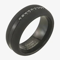 Mens 8MM 1/5 CT. Natural Diamond Tungsten Wedding Band