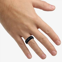 Mens 8MM 1/5 CT. Natural Diamond Tungsten Wedding Band