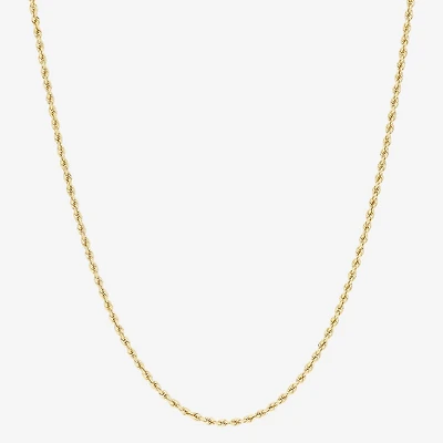 14K Yellow Gold 18-24" 1.35mm Hollow Rope Chain Necklace