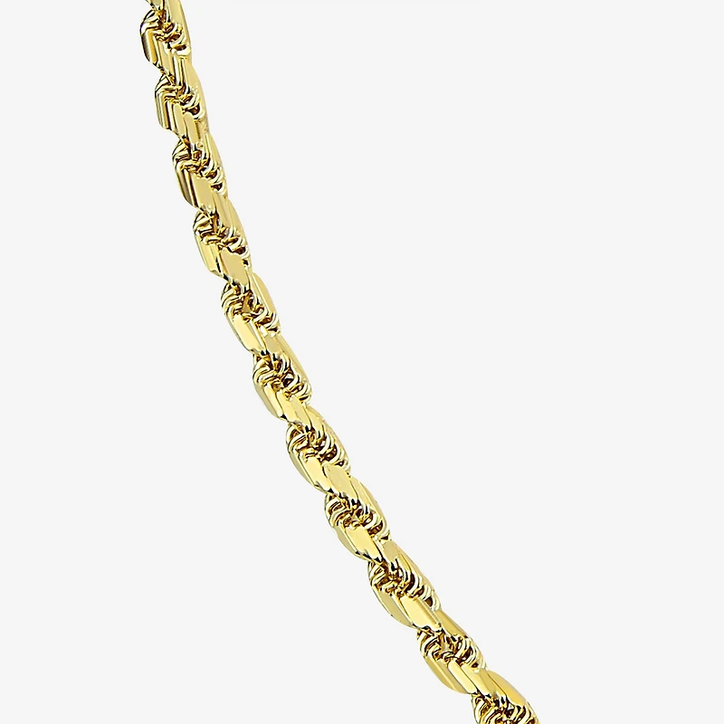 Made in Italy Unisex Adult 10K Gold 22 Inch Rope Chain Necklace