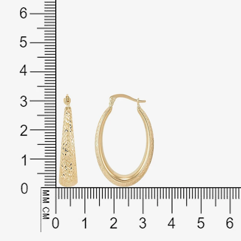 Womens 14K Gold 32.1mm Round Hoop Earrings