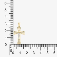 14K Two-Tone Gold Crucifix Cross Pendant