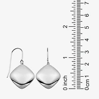 Womens Sterling Silver Diamond Drop Earrings